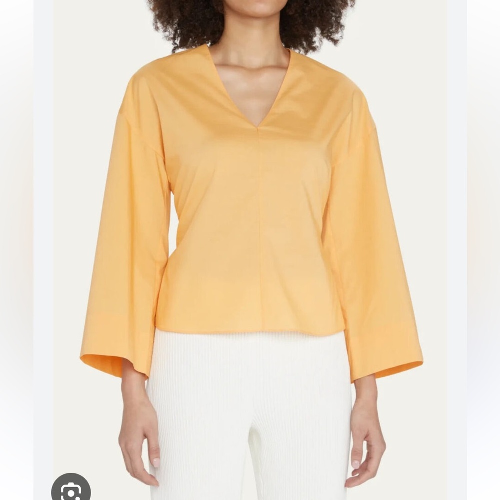 Vince Orange Boxy 3/4 Sleeve Blouse